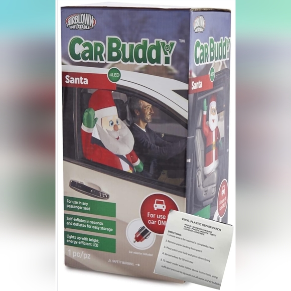 Car Buddy 3 ft Blowup Inflatable Waving Santa - Picture 2 of 6